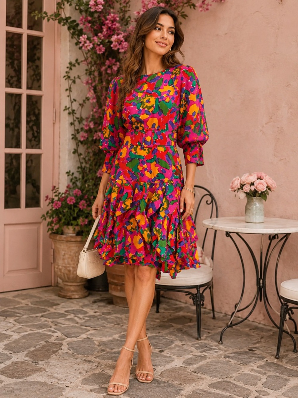 Vintage Silk Floral Gillian Dress